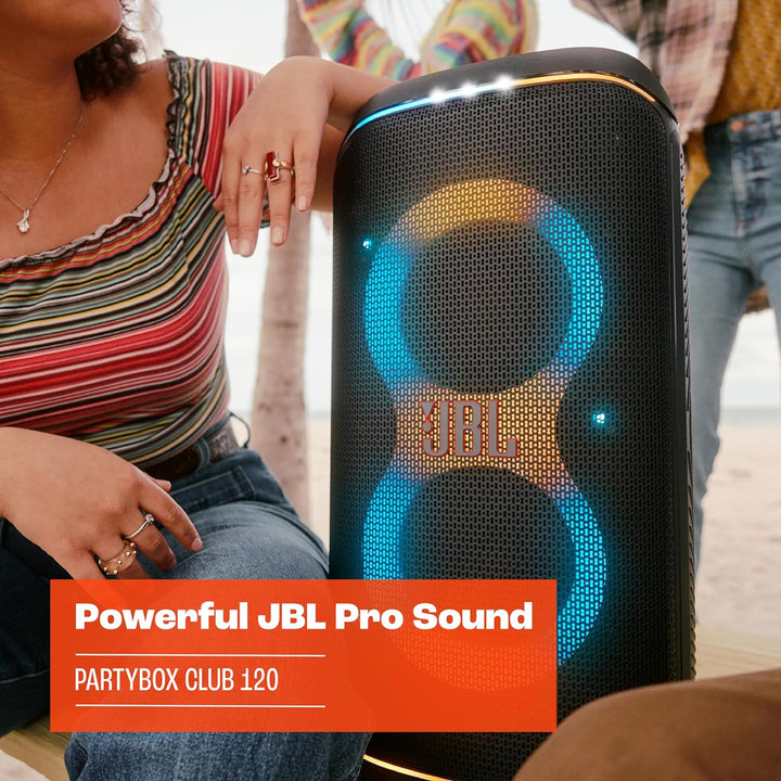 JBL Partybox Club 120 in Schwarz – Tragbare Bluetooth-Lautsprecher-Box Pro Sound, Lichtshow, KI-Soun