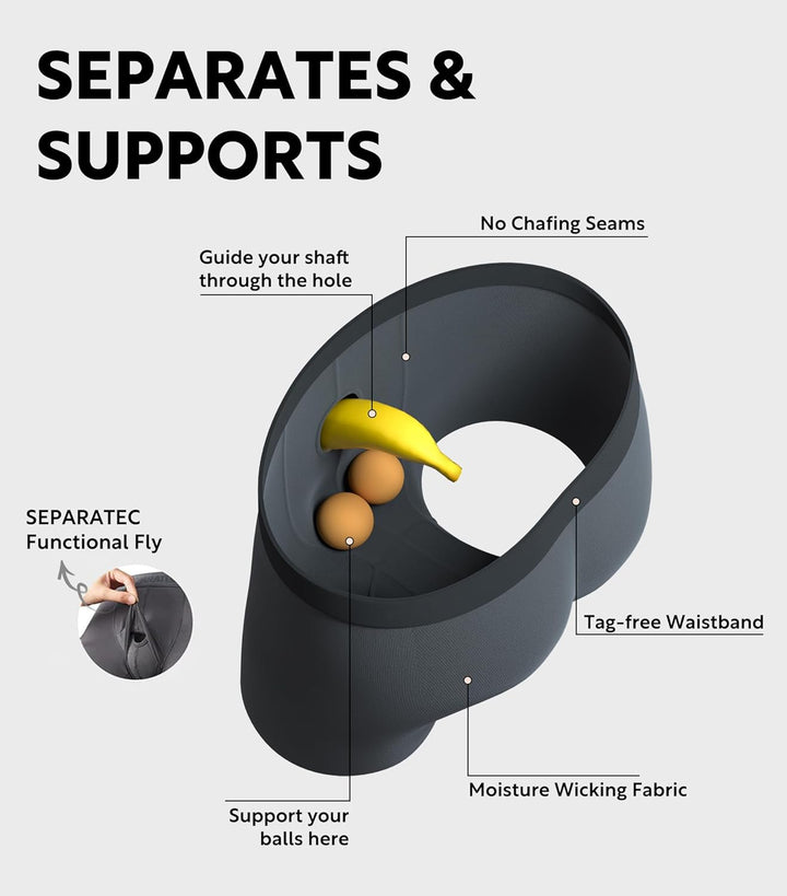 Separatec Herren Boxershorts 4er Pack Doppelbeutel Dual Pouch, Bambus Unterhosen Männer, Stretcken H