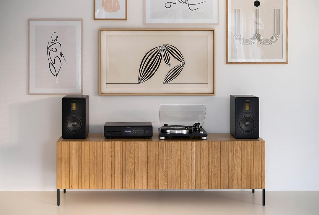 sonoro Orchestra Regallautsprecher Set (2 Wege Bassreflex, Holzgehäuse, perfekte Ergänzung zum Maest