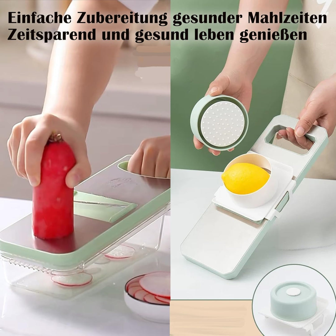 Lintriguingly Gurkenhobel,Grün 6-tlg - Gemüsehobel, Gemüsereibe，Hobel gemüse，Gemüsereibe， Zwiebelsch