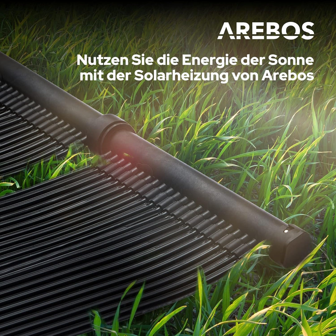 Arebos 2X Solarheizung Solarkollektor Poolheizung | 2er Set | 300x66 cm | UV-beständiger Kunststoff