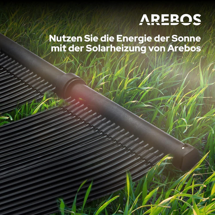 Arebos 2X Solarheizung Solarkollektor Poolheizung | 2er Set | 300x66 cm | UV-beständiger Kunststoff