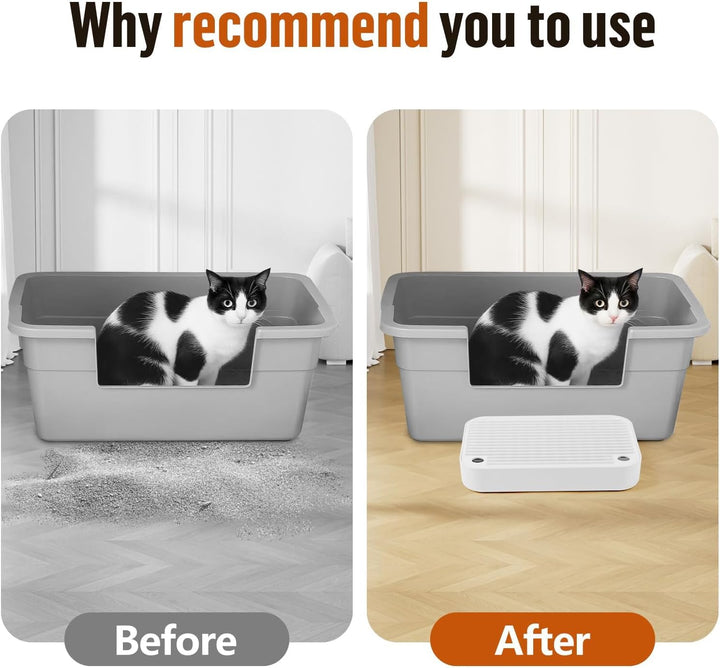 Kalolary Katzenstreu-Rampe mit Filtersystem – rutschfeste Treppe für Katzentoilette, Litter Catcher