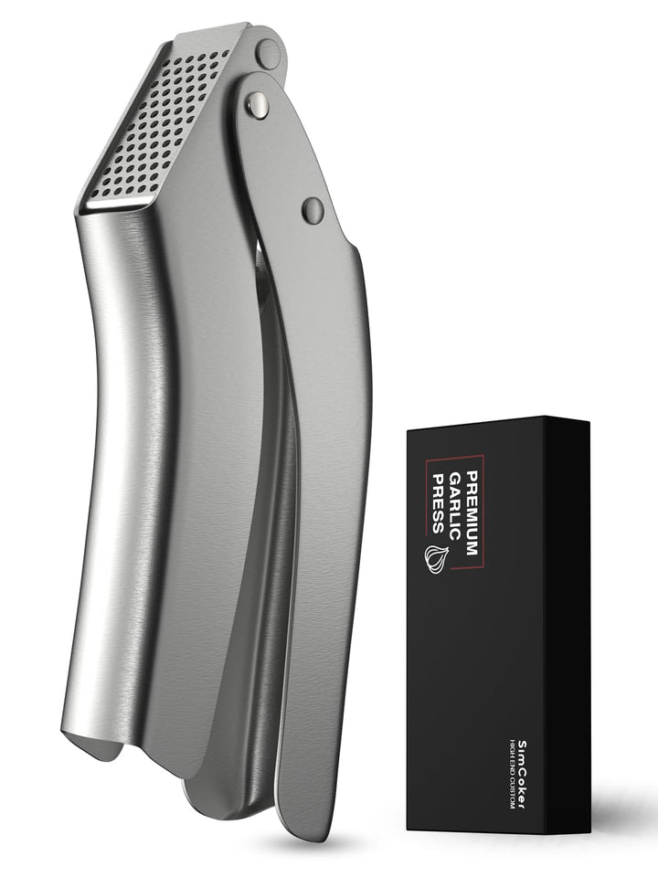 SimCoker Premium Knoblauchpresse, 304 Edelstahl, Kein Schälen Nötig, Spülmaschinenfest, Garlic Press