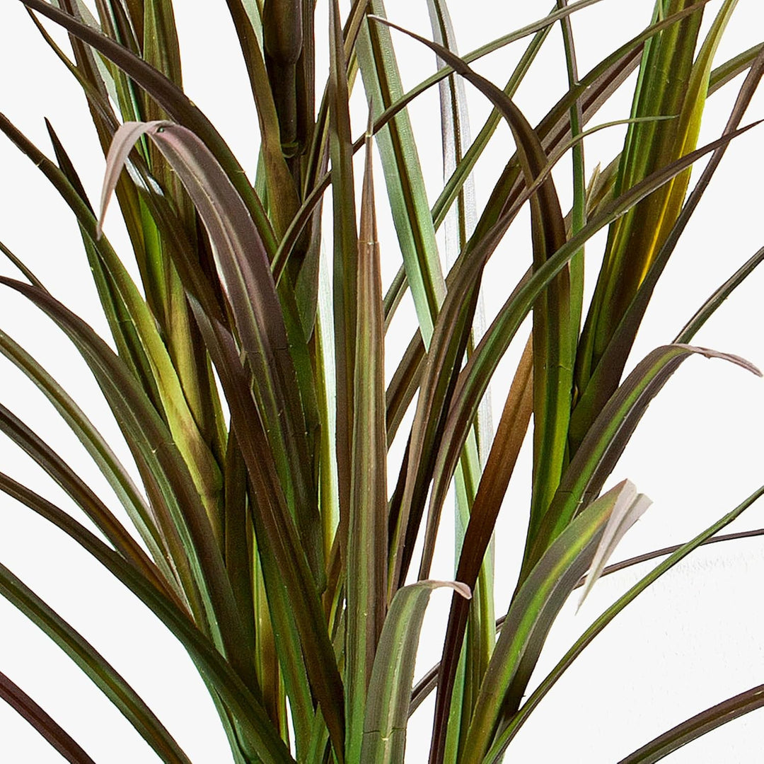 artplants.de Kunst Schilfgras HANNI auf Steckstab, grün-rot, 80cm - Kunstgras - künstlicher Grasbusc
