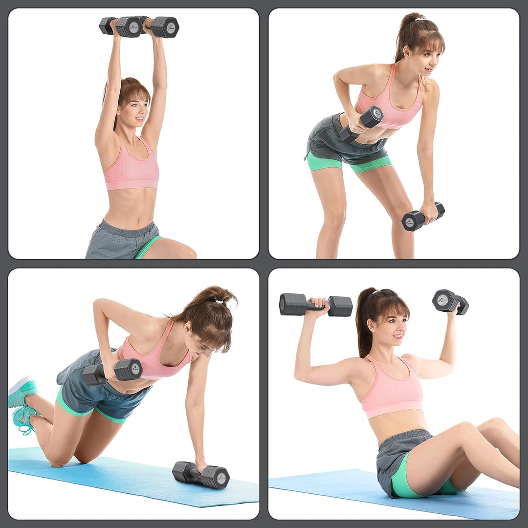 Sportneer Verstellbare Hanteln Frauen Set: Hanteln Set je 1-2,5 kg Gewichte, 4-in-1 Adjustable Hexag