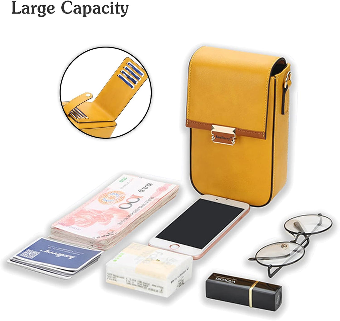 PORRASSO Handy Umhängetasche Damen Mode Handytasche Mädchen Schultertasche PU Geldbörse Crossbody Ba