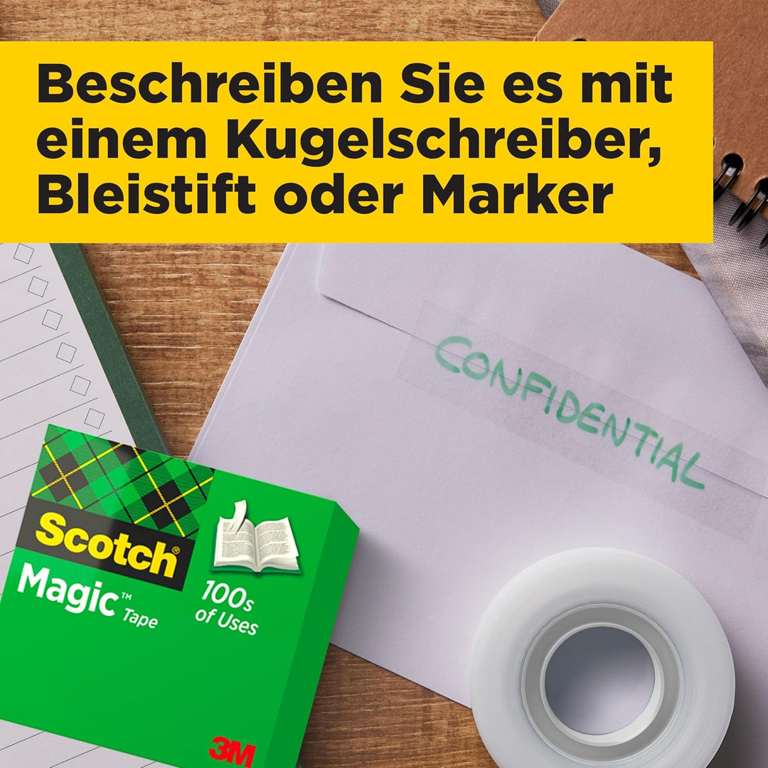 Scotch Magic Tape - Vorteilspack 14 Rollen, 19 mm x 33 m - Unsichtbares Klebeband für allgemeine Zwe