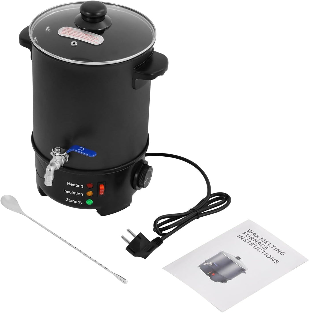 6L Wachsschmelzer, 1000W Elektrischer Wachsschmelzer mit Temperaturregelung, Grosse Wachsschmelztopf