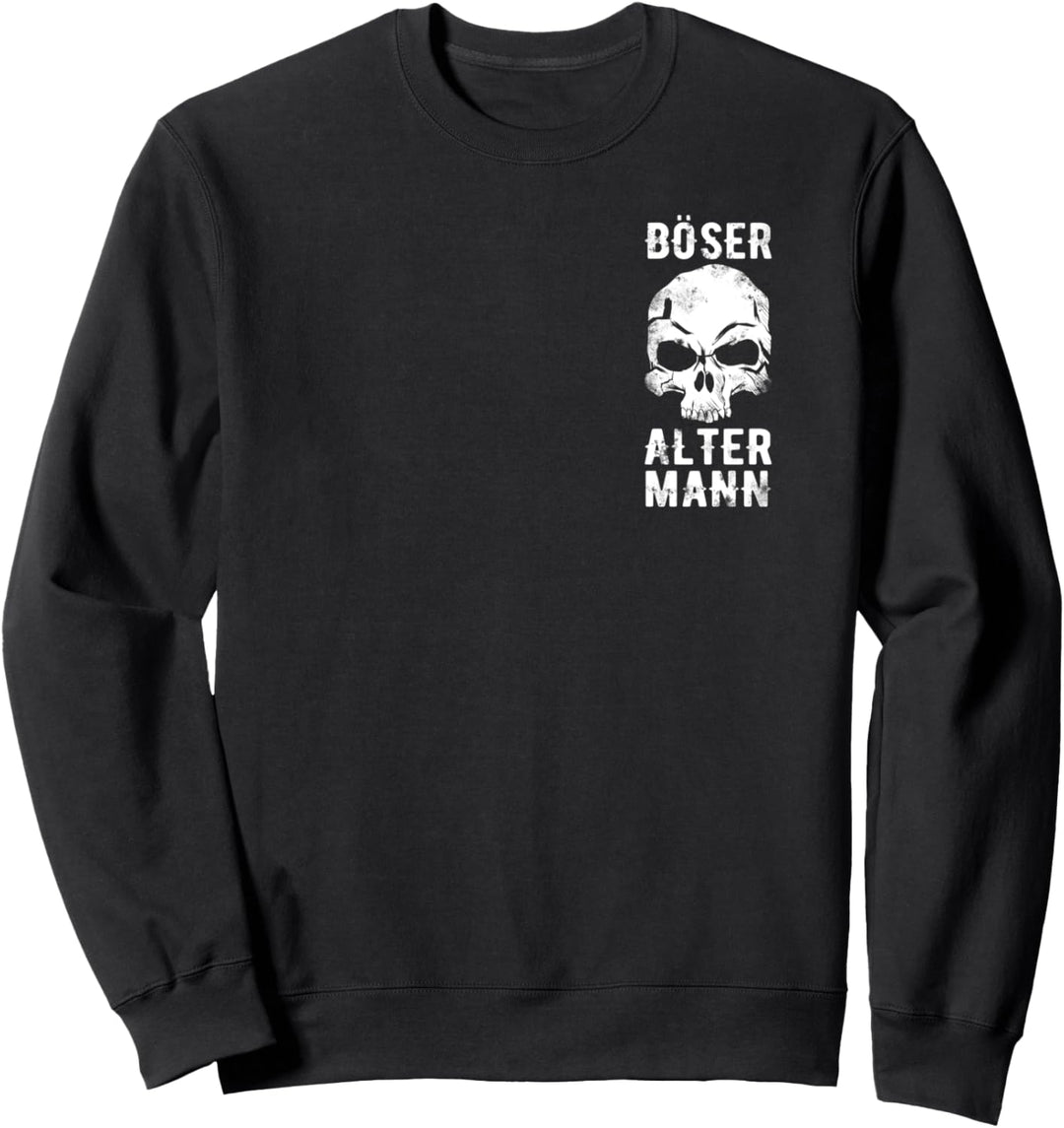 Totenkopf Biker Männer Vintage Skull Böser Alter Mann Sweatshirt