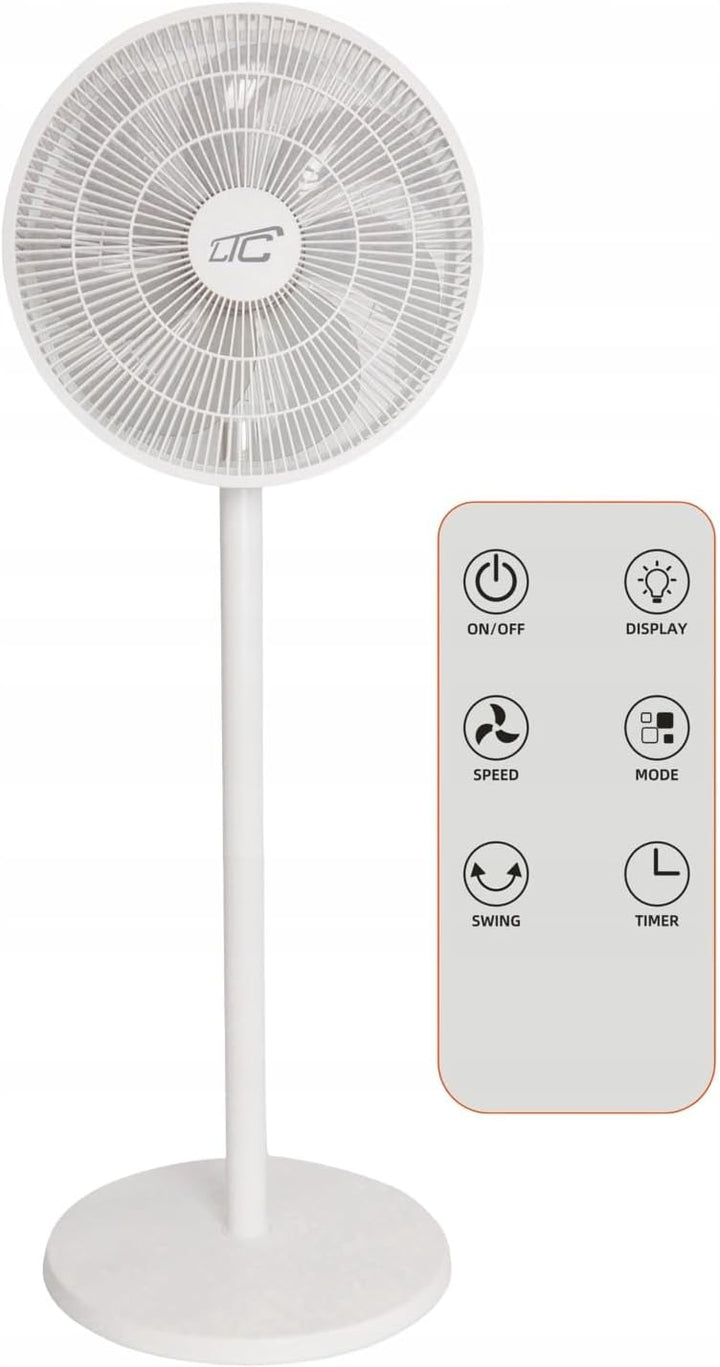 LTC Standventilator Flüsterleise (27dB) mit 15 Flügeln – Leistungsstarker Bodenventilator mit Fernbe