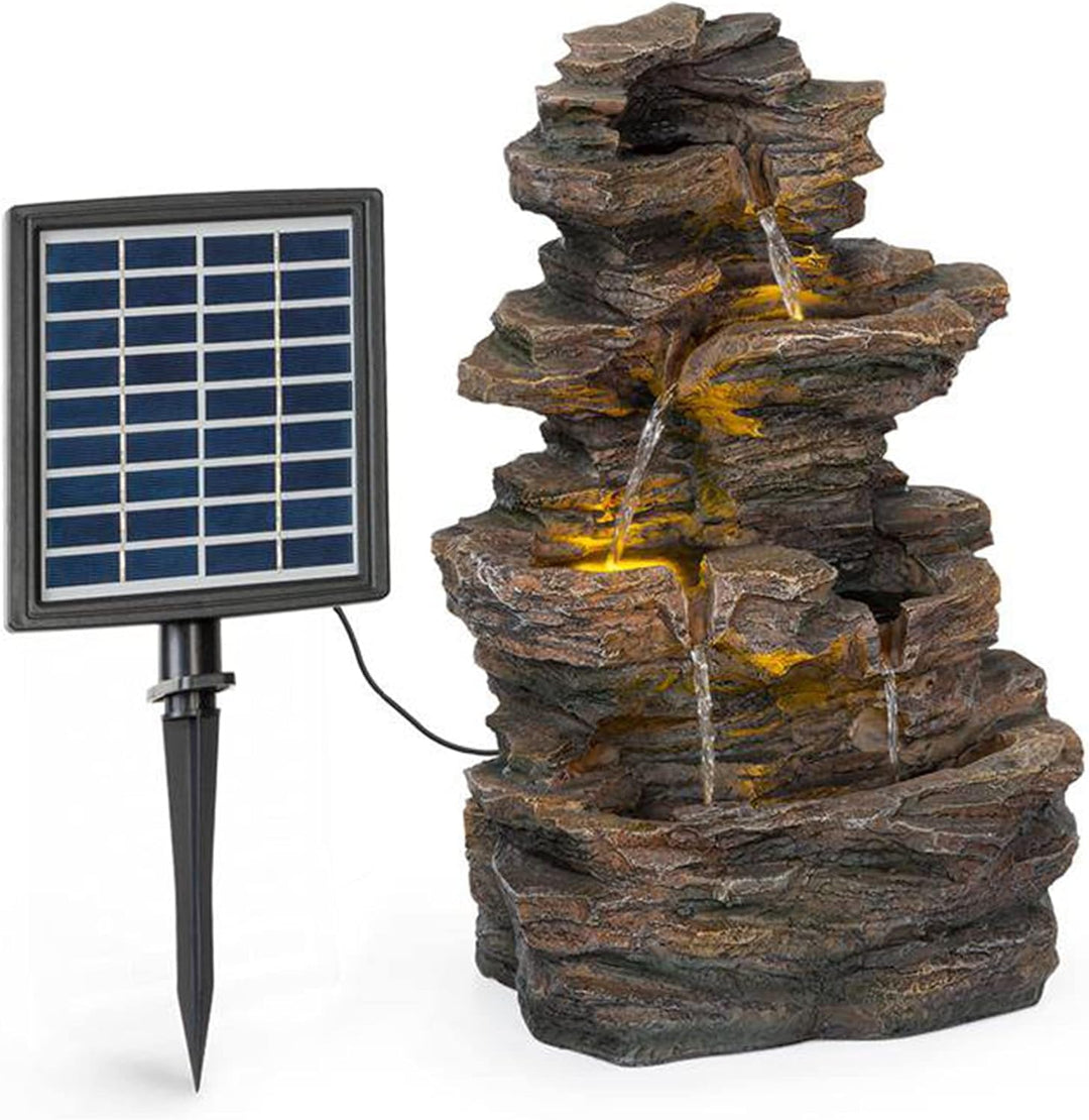 blumfeldt Messina Kaskadenbrunnen Solarbrunnen Gartenbrunnen Zierbrunnen,Solarbetrieb,4 Kaskadenstuf