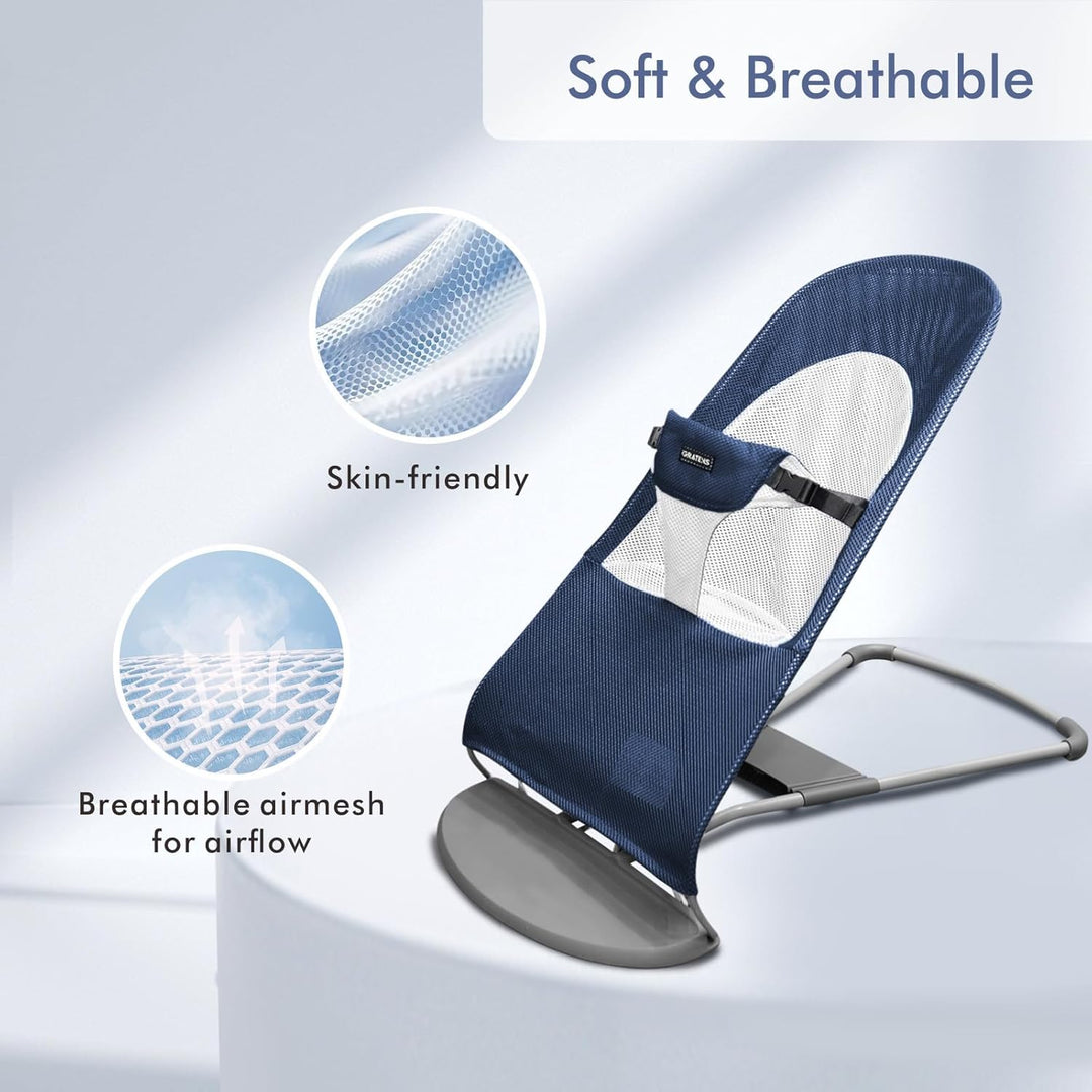 Stoffsitz für Babywippe – Bezug für Babywippe Balance Soft & Bliss, belüftetes Netzgewebe, hautfreun
