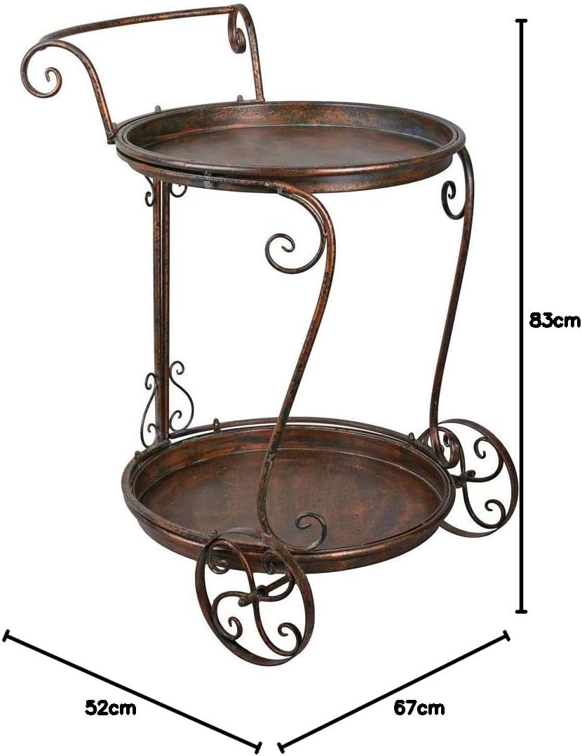 PALAZZO INT SERVIERWAGEN „Maison Provence“ – Barwagen aus Eisen mit Kupfer/Antik-Rost Patina Shabby