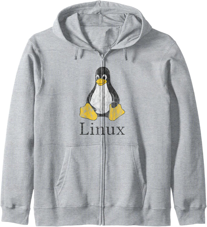 Linux Mascot Tux the Penguin Vintage Nerd Geek Sysadmin Gift Kapuzenjacke