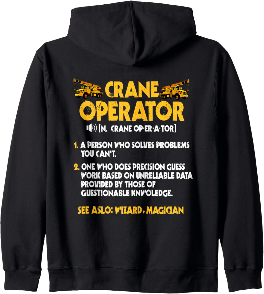 Kranführer Geschenke Design auf der Rückseite der Kleidung Kapuzenjacke