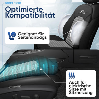 Car Comfort 11652 Autositzaufleger, Sitzaufleger S-Race in anthrazit / Schwarz, Anthrazit