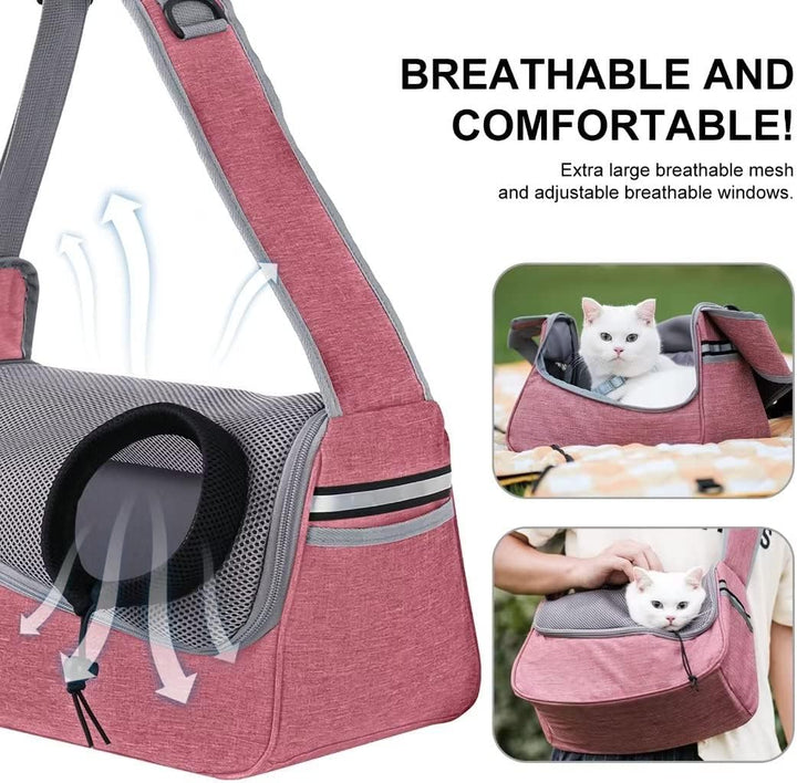 PETCUTE Hundetragetasche,Verstellbare Hundetasche Tragetuch mit Halsband Haken und Taschen,Atmungsak
