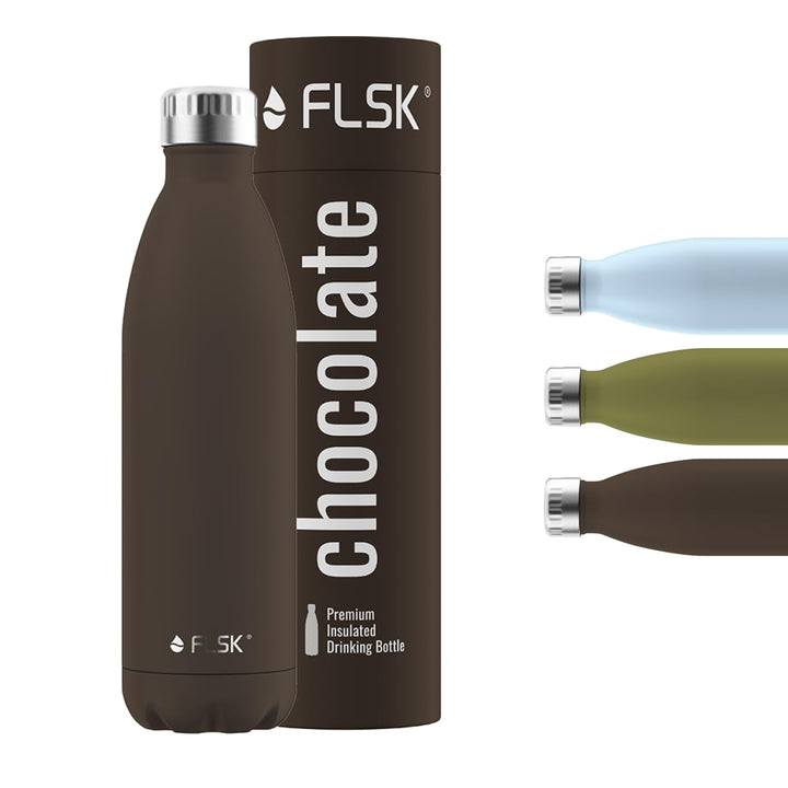 FLSK Trinkflasche – Premium Edelstahl Thermosflasche – 100% auslaufsicher & kohlensäuregeeignet – hä