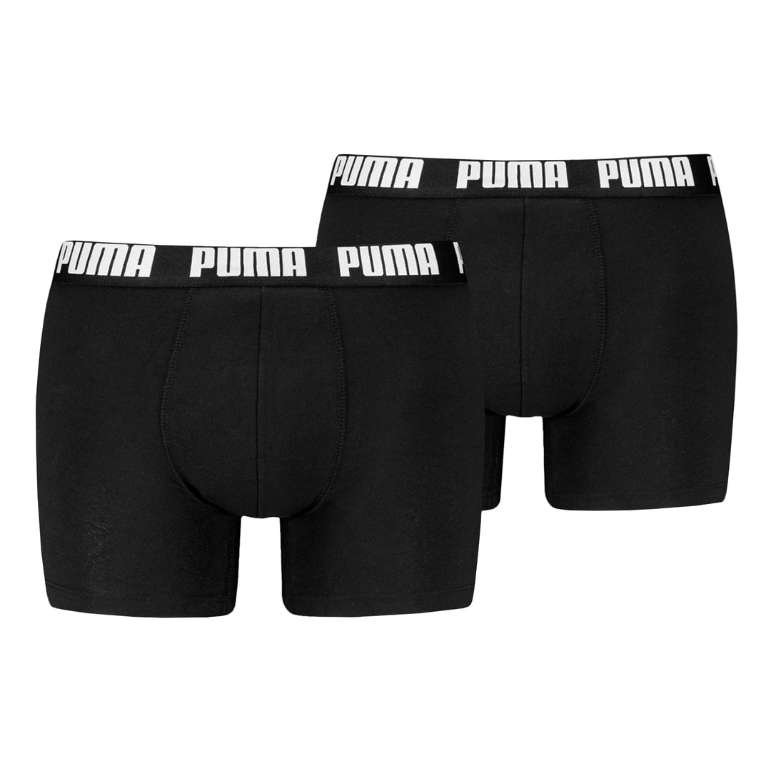 PUMA Herren Basic Boxers Boxer-Shorts (2er Pack) -001 Black / Black S, -001 Black / Black S