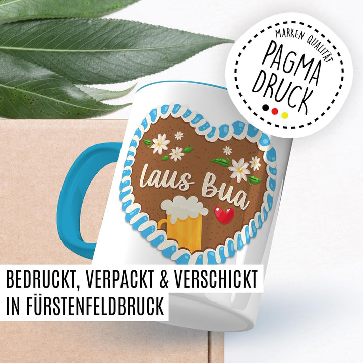 Bayrisch Tasse mit Spruch – Geschenk Laus Bua – Kaffeetasse 330ml aus Keramik – Bayern Dialekt Bub J