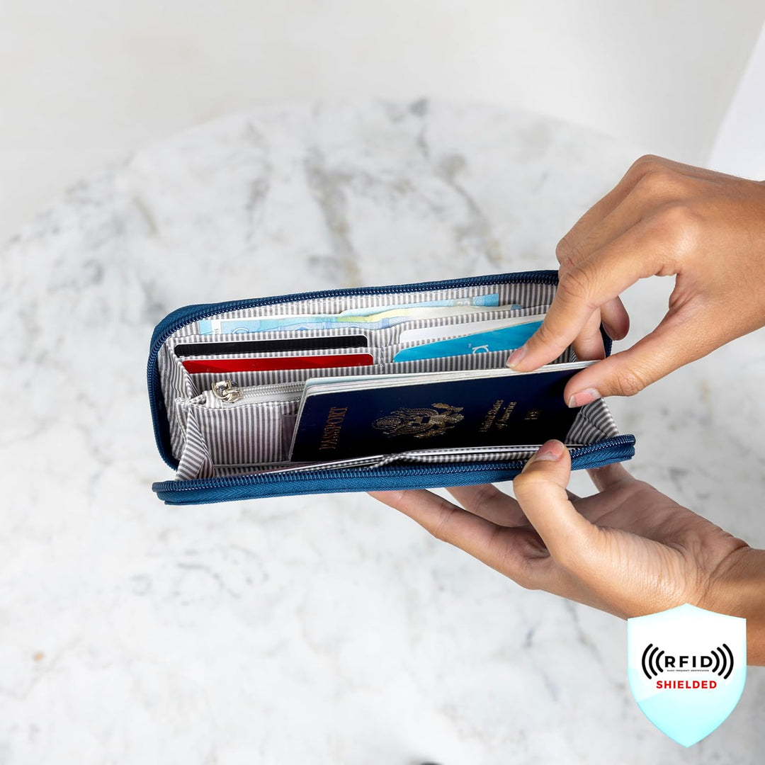 Travelon RFID-blockierende Geldbörse mit einem Reissverschluss, Geldbörse mit RFID-blockierendem Rei