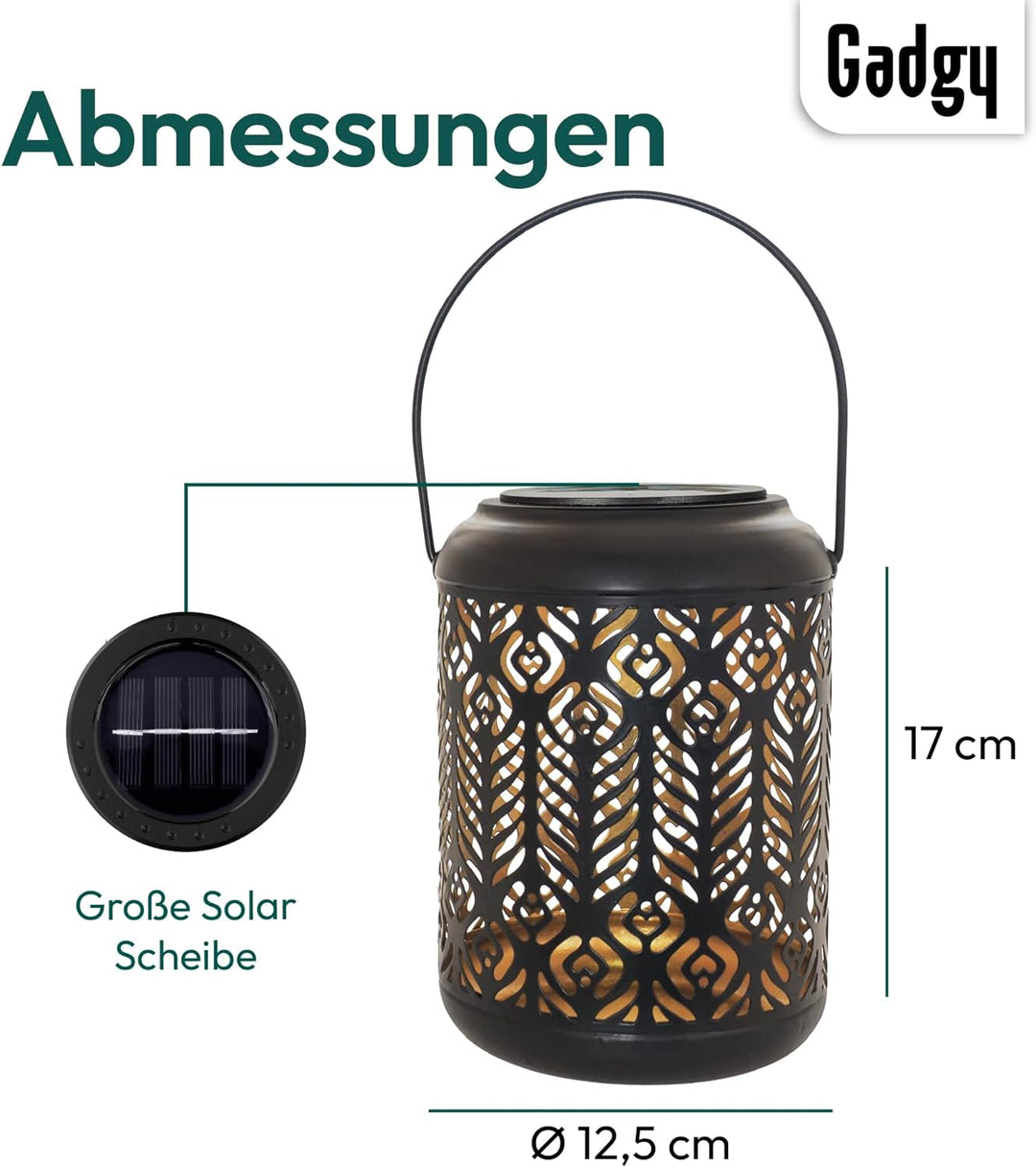 Gadgy Solarlaterne für Aussen Hängend | 2 Stück mit Pfau-Motiv | Solar Laternen für Draussen | LED L