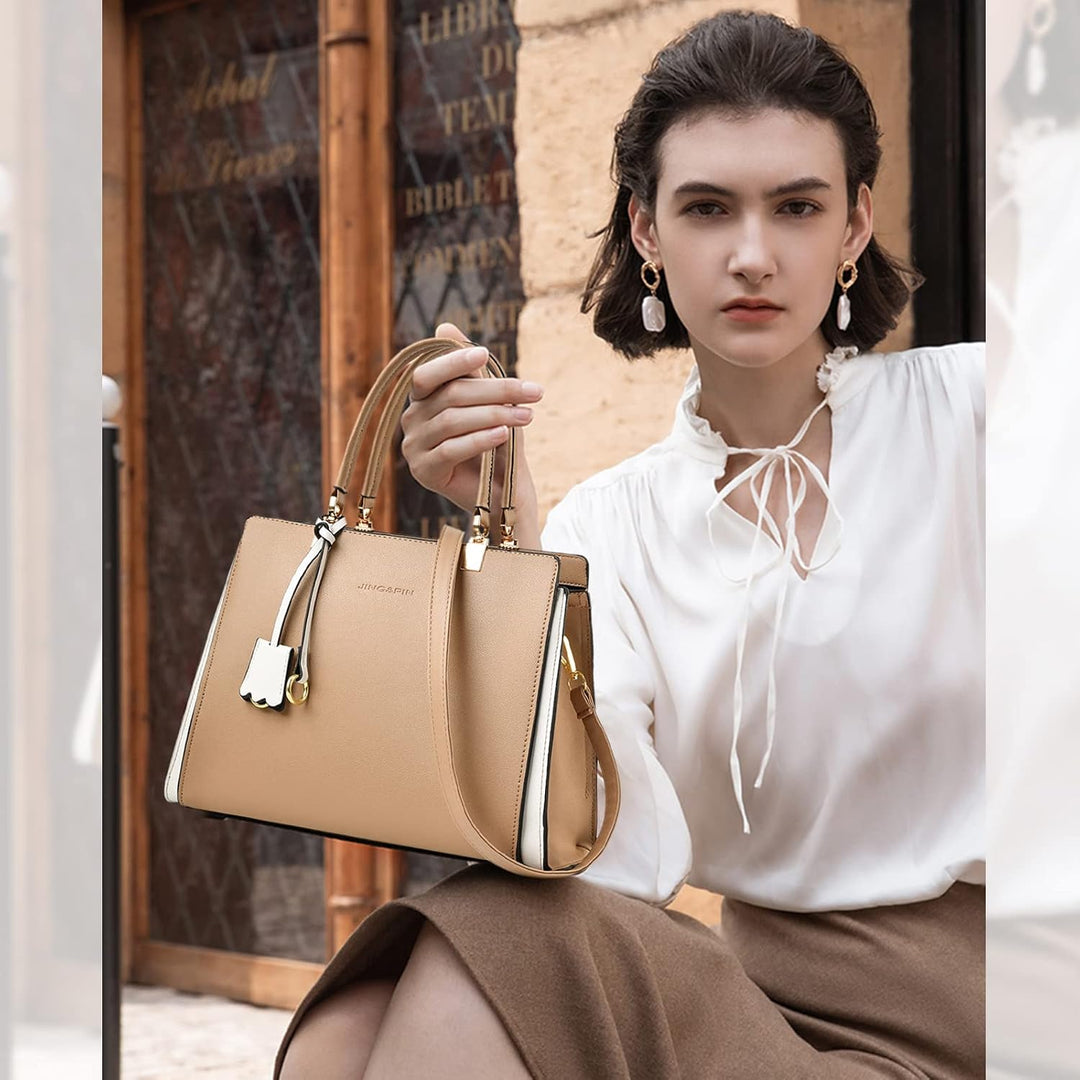 NICOLE &amp; DORIS Damen Handtasche Elegant Henkeltasche Leder Schultertasche Frauen Umhängetasche Multi