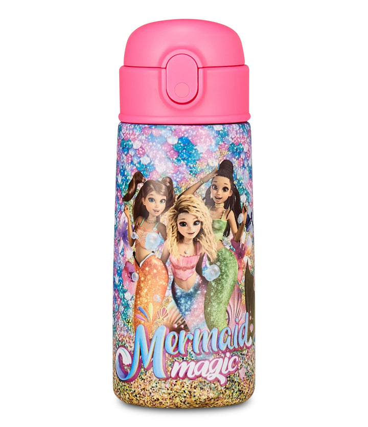 Seven Mermaid Magic Thermoflasche Kid aus Edelstahl, Fuchsia, Temperaturerhaltung bis zu 24 Stunden,