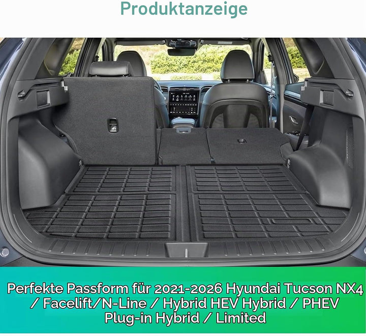 GAFAT Kompatibel mit Hyundai Tucson NX4 IV 2021-2024 2025 Kofferraummatte, Leicht zu Falten, Tucson