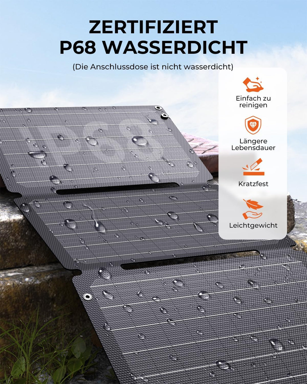 30W Solarladegerät, BigBlue Tragbares Solarpanel mit DC-Anschlüssen, Schnellladung 18W USB-C/USB-A Q