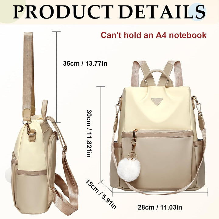Leathario Rucksakck Damen klein,Diebstahlsicher Cityrucksack,PX4 Wasserdichtere Rucksackhandtasche,E