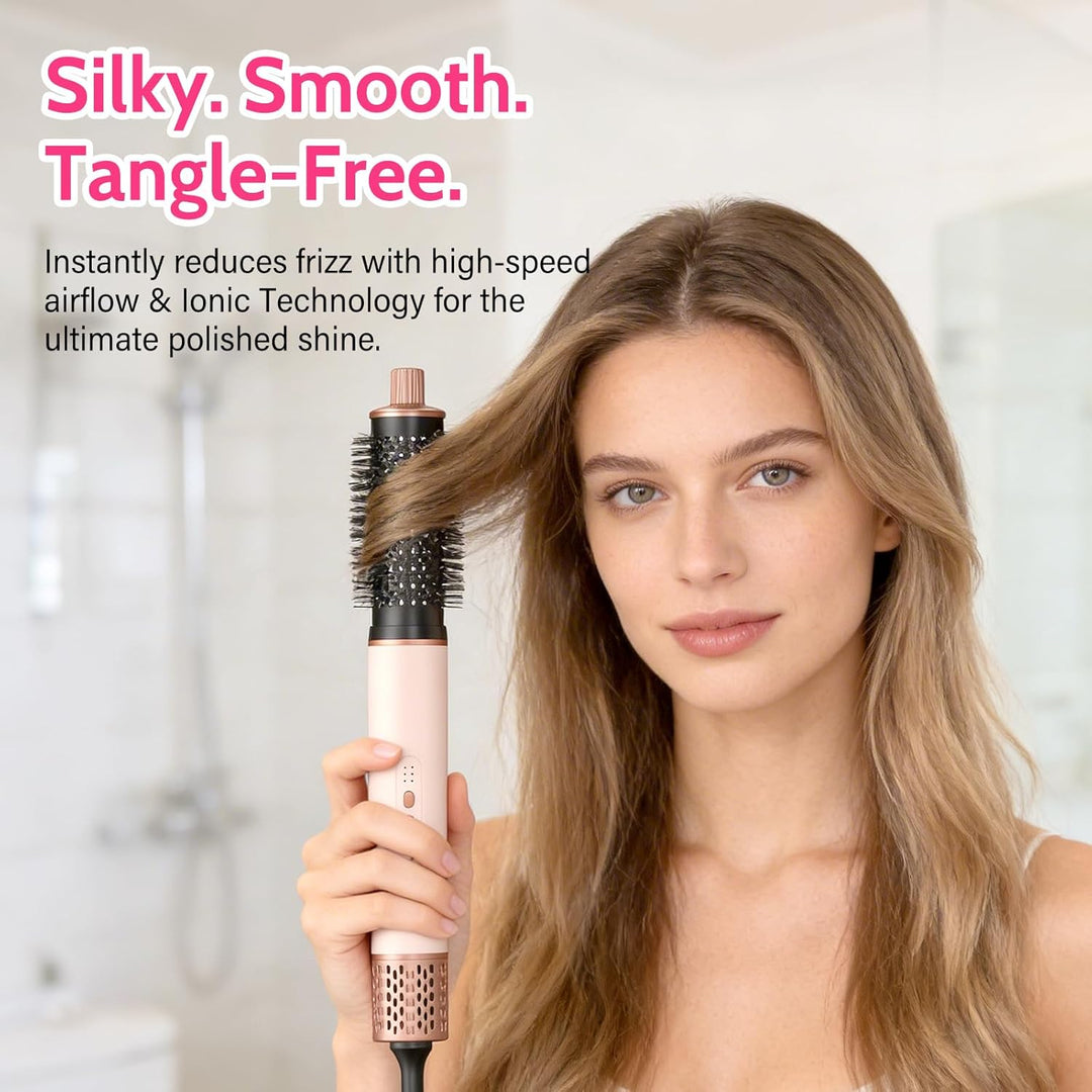 6 in 1 Hochgeschwindigkeit Hairstyler, 1400W Airstyler, Lonen Warmluftbürste, Rundbürstenföhn mit Lo