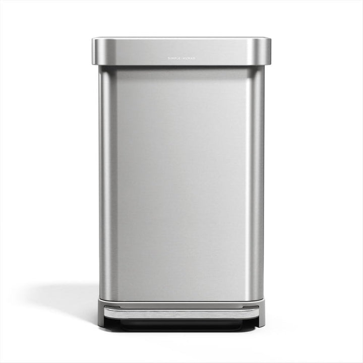 simplehuman CW2080 45 Liter, rechteckiger Treteimer mit Beutelfach, Mülleimer Küche, gebürsteter Ed