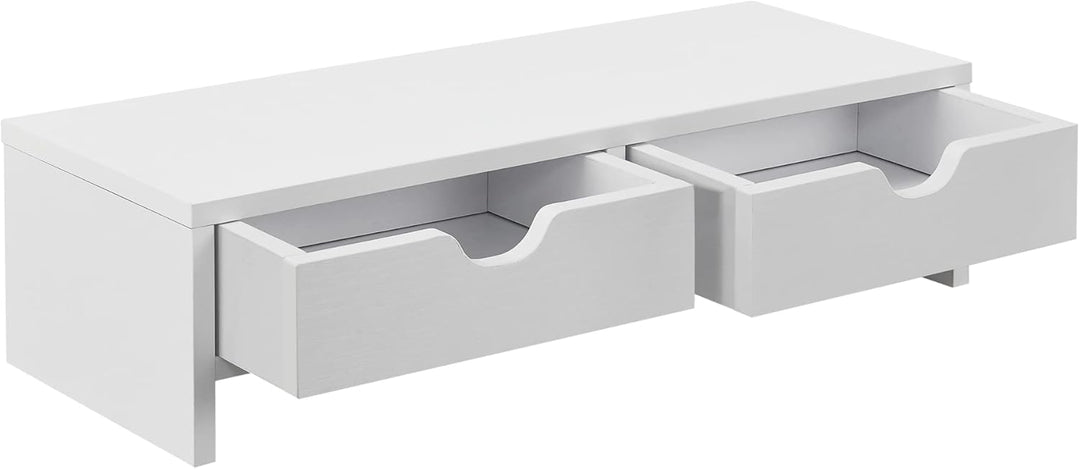 [en.casa] Monitorständer Mänttä mit 2 Schubladen Monitorerhöhung 50x18x13cm Bildschirmerhöhung für L