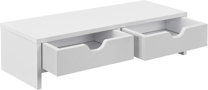 [en.casa] Monitorständer Mänttä mit 2 Schubladen Monitorerhöhung 50x18x13cm Bildschirmerhöhung für L
