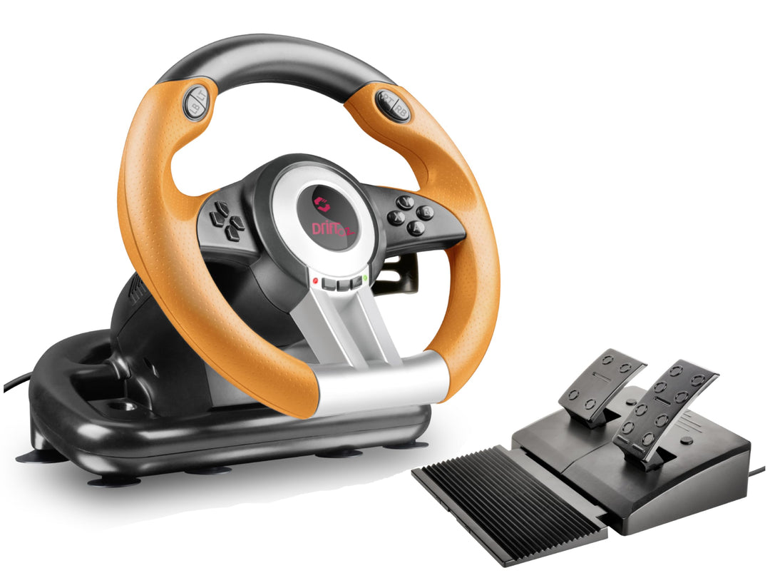 Speedlink DRIFT O.Z. Racing Wheel - USB Gaming Lenkrad für PC/Computer, PC Lenkrad mit Pedalen und S