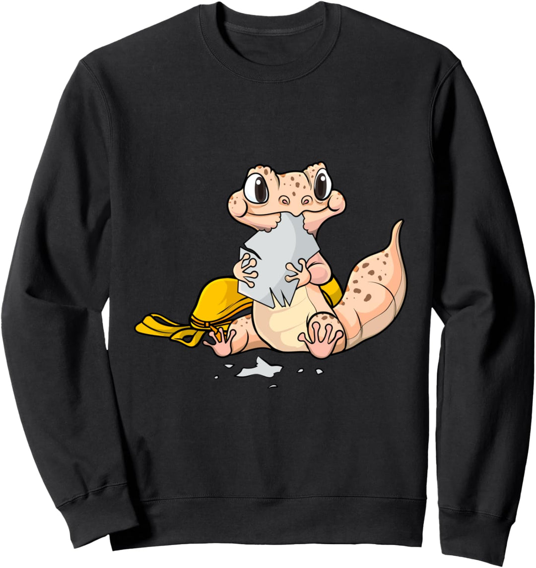 Lustiger Gecko mit Haube, für Kinder, niedliches Eidechsen-Haustier Sweatshirt