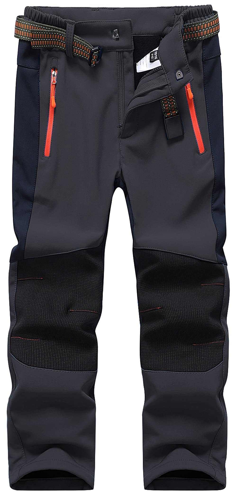 DAFENP Kinder Softshellhose Skihose Warm Gefüttert Thermohose Winter Wasserdicht Winddicht Schneehos
