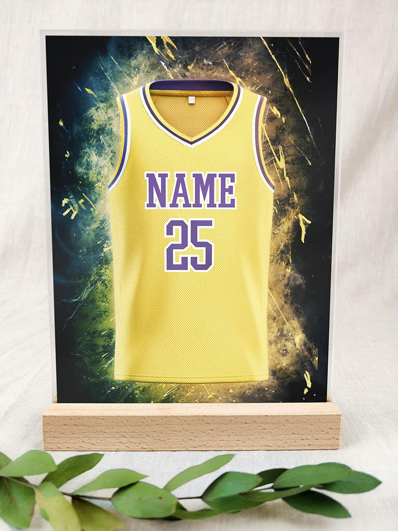 LosAngeles Fanartikel Acryl Tafel - Personalisiertes Geschenk, Basketball Geschenke Jungen, Basketba