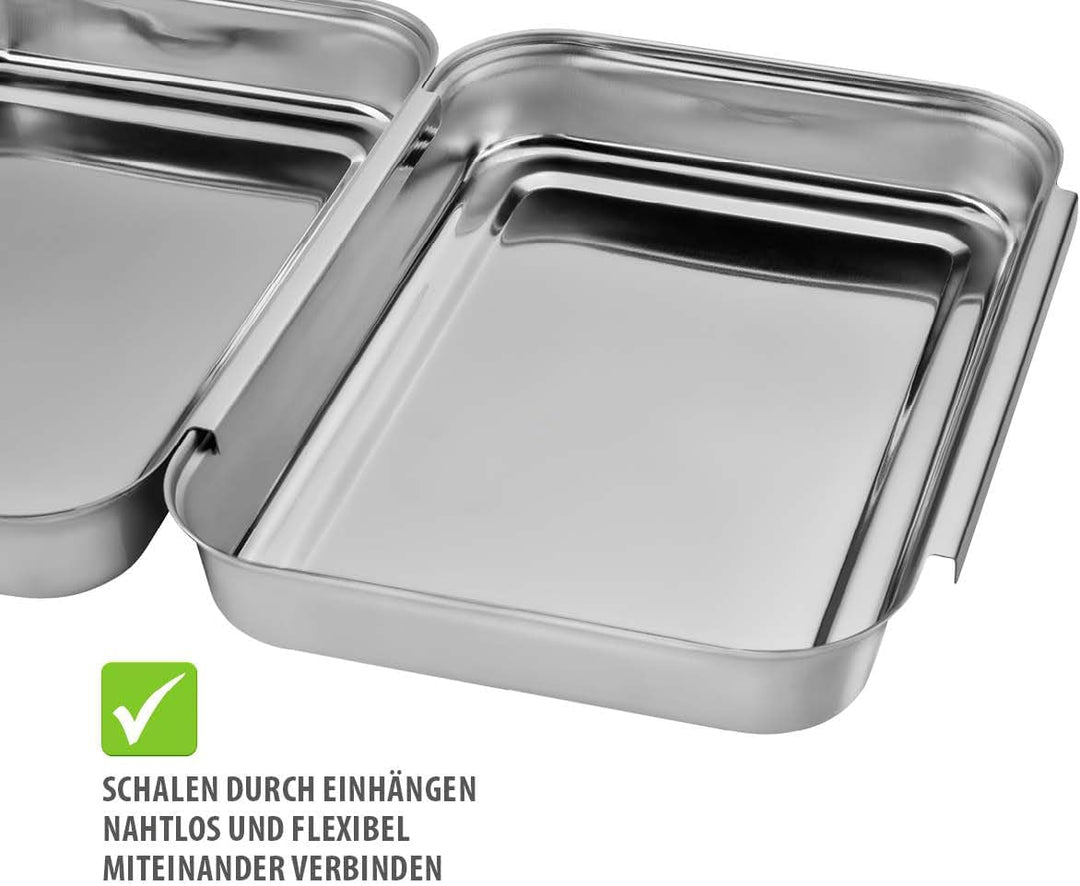 GEFU PANDO Panier‑Set 3‑teilig | Edelstahl‑Schalen zum Panieren, Marinieren &amp; Portionieren | Falzkan