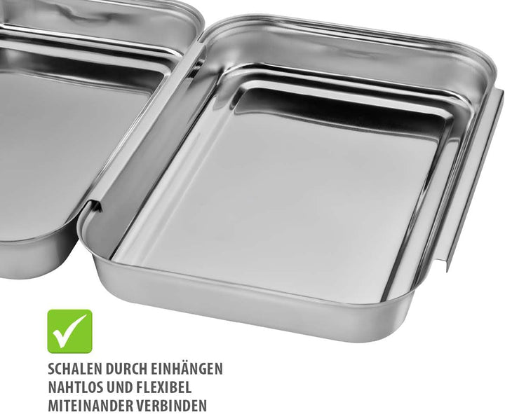 GEFU PANDO Panier‑Set 3‑teilig | Edelstahl‑Schalen zum Panieren, Marinieren &amp; Portionieren | Falzkan