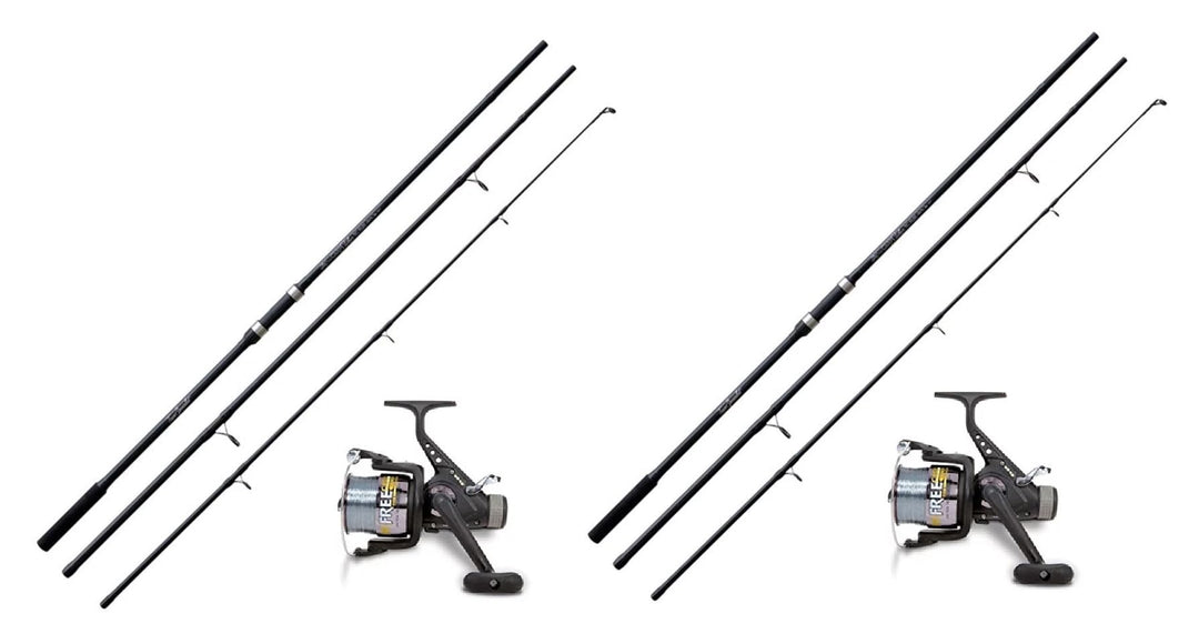 Lineaeffe 2X Karpfenset Karpfenrute + Freilaufrolle + Karpfenschnur 3-teilig / 2,75lbs