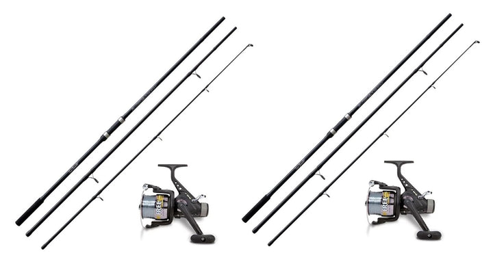 Lineaeffe 2X Karpfenset Karpfenrute + Freilaufrolle + Karpfenschnur 3-teilig / 2,75lbs
