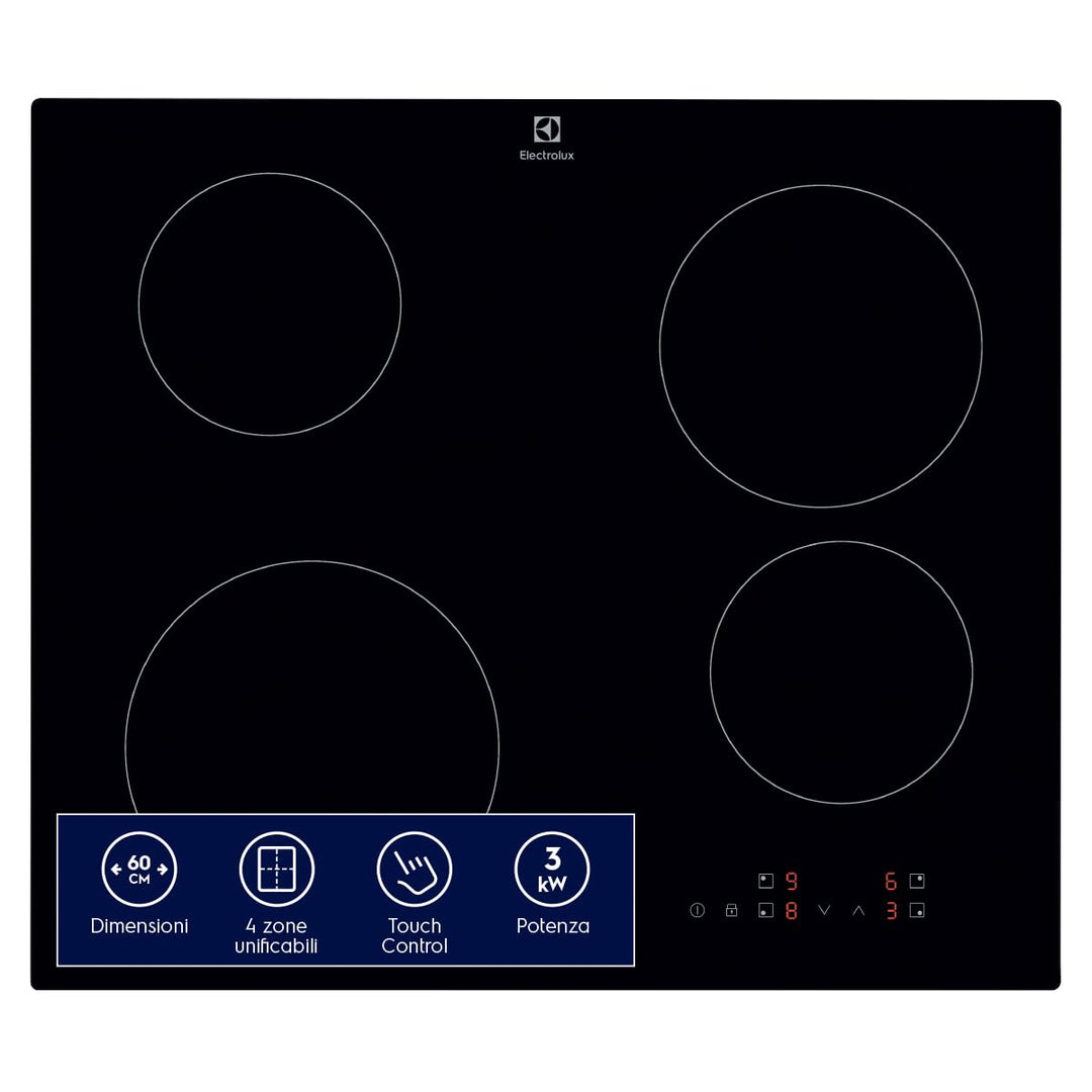 Electrolux Serie 300 Induktionskochfeld mit 4 Brennern, EIB60424CK, SliderTouch Bedienelemente, 60 c