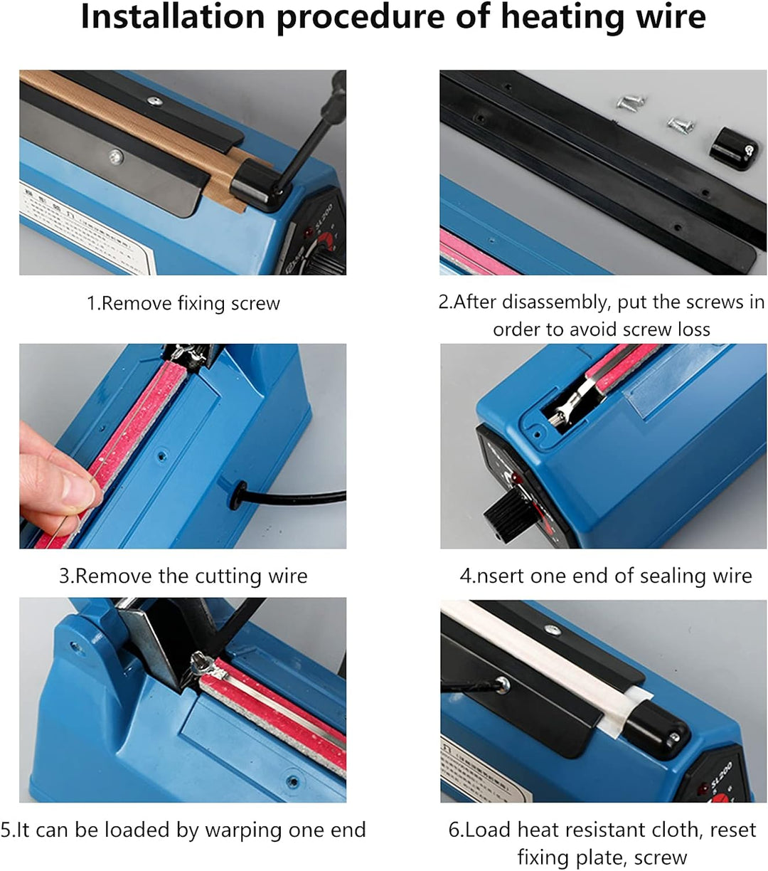 MOGOULUA 200 mm Heisssiegelgerät Folienschweissgerät Balkenschweissgerät Versiegelungsgerät Temperat