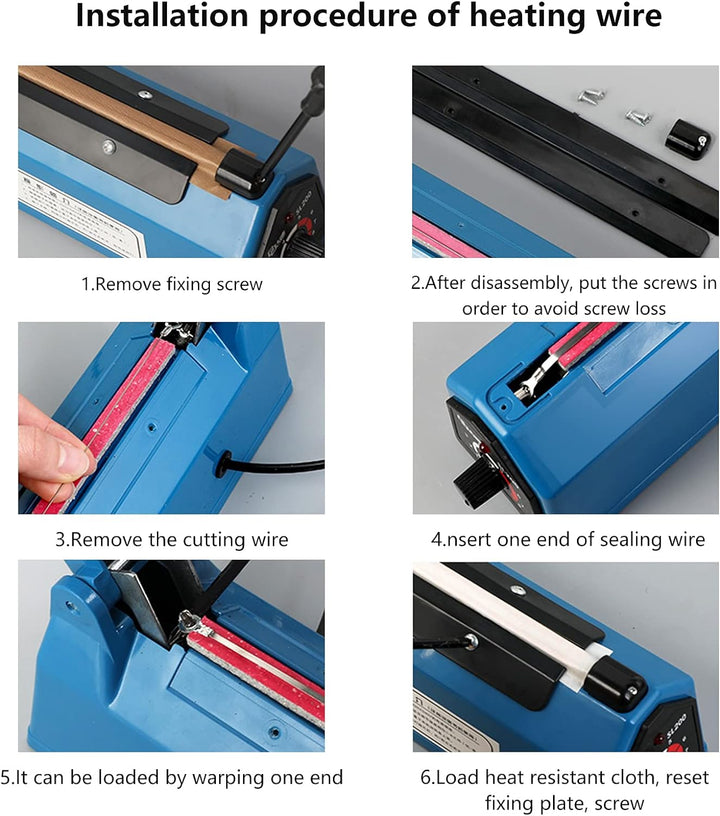 MOGOULUA 200 mm Heisssiegelgerät Folienschweissgerät Balkenschweissgerät Versiegelungsgerät Temperat