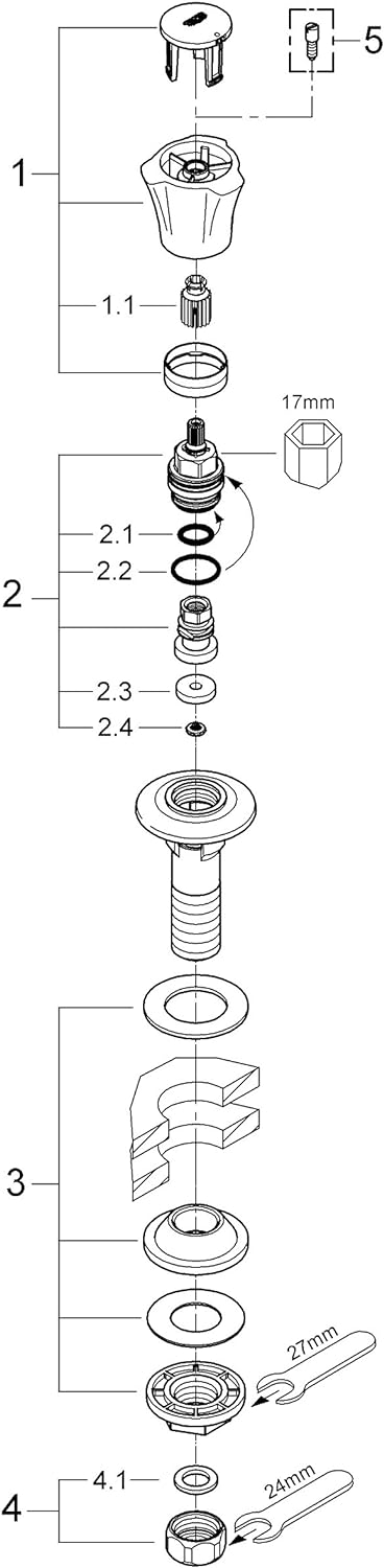 Grohe Costa L, Bidet Ventile, Silber