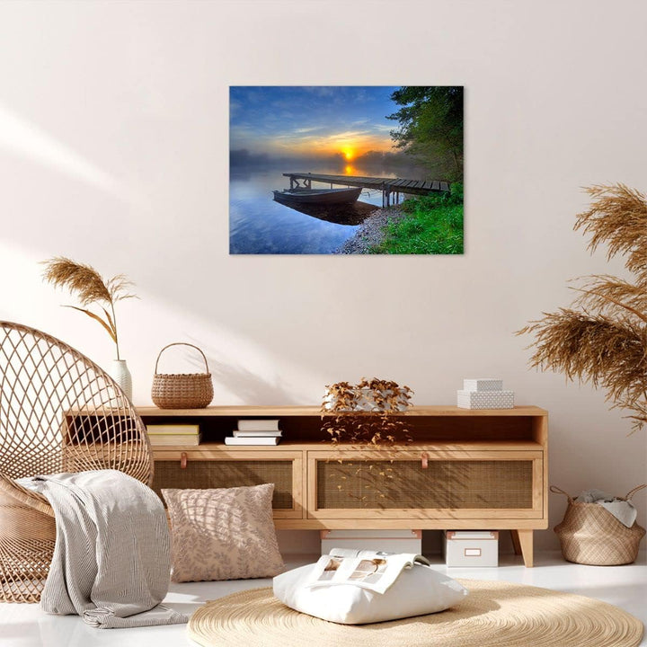 Bilder auf Leinwand Landschaft Meer Sommer Sonne Leinwandbild 70x50cm Wandbilder Dekoration Wohnzimm