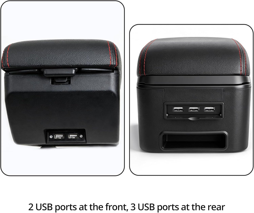 YJYWZH Compatible with SEAT Ibiza 6F Armlehnen 2017-2024 Mk5 Auto Mittelkonsole Aufbewahrungsbox Arm